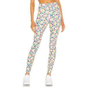Beach Riot L Ayla High-Rise Legging Primary Leopard Workout Gym Crop Yoga Ribbed